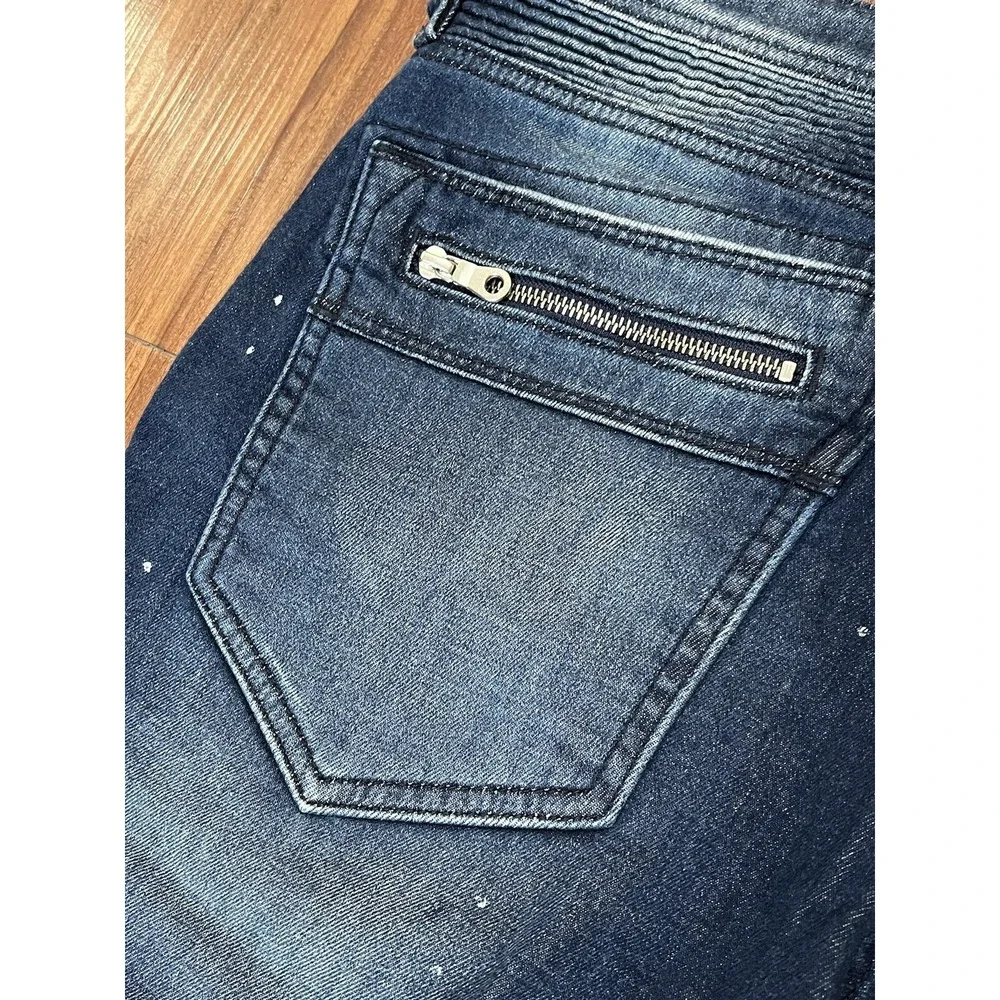 Rock Revival Moto Distressed Rip Zipper Vaclar Jeans RR Motorcycle Biker 32x31